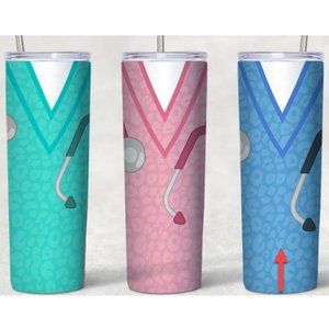 Medical Theme *HP* skinny stainless steel tumbler blue w lid